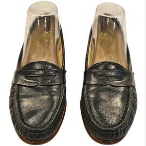 SAS Tripad Simplify Leather Moccasin Slip On Penny Loafers 7.5 Medium Navy Blue